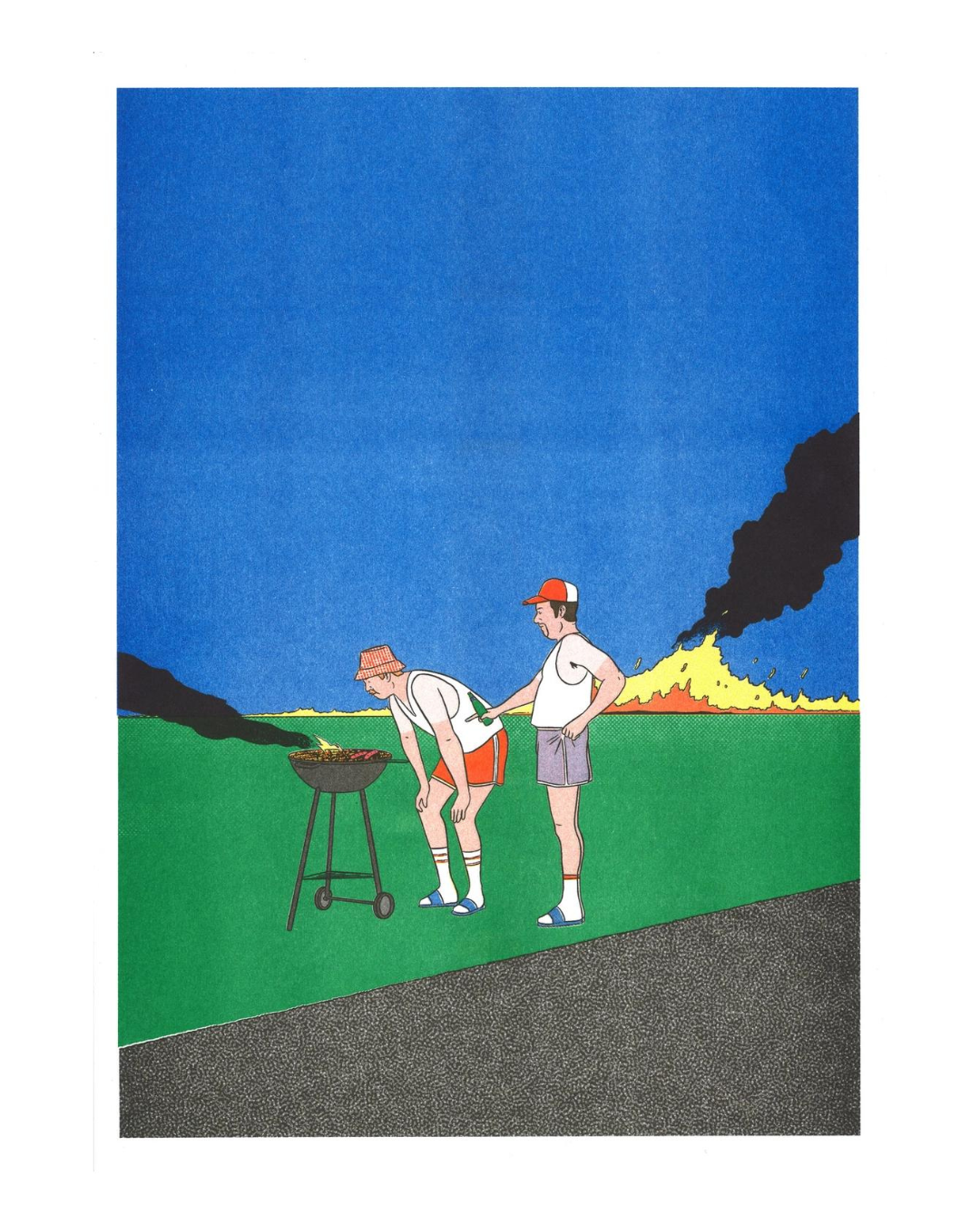 Affiche A3 risographie - Simon Bailly - "Barbeuc" - Nova Kutimo