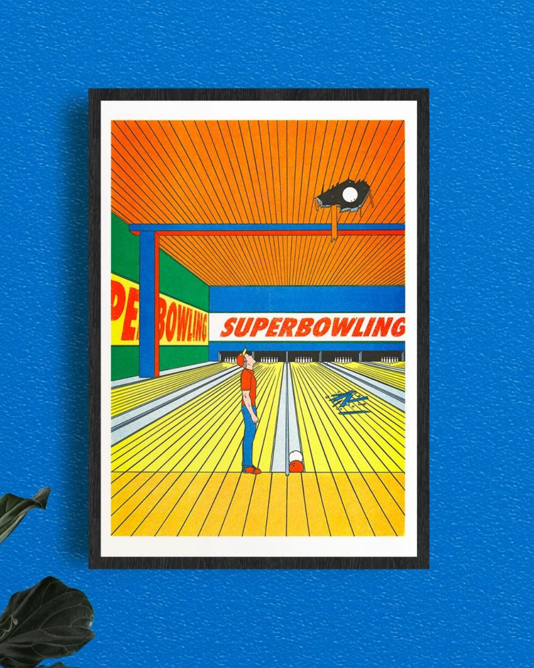 Affiche A3 risographie - Simon Bailly "Super bowling" - Nova Kutimo