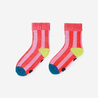 Chaussettes de Maison - Rouge et Rose