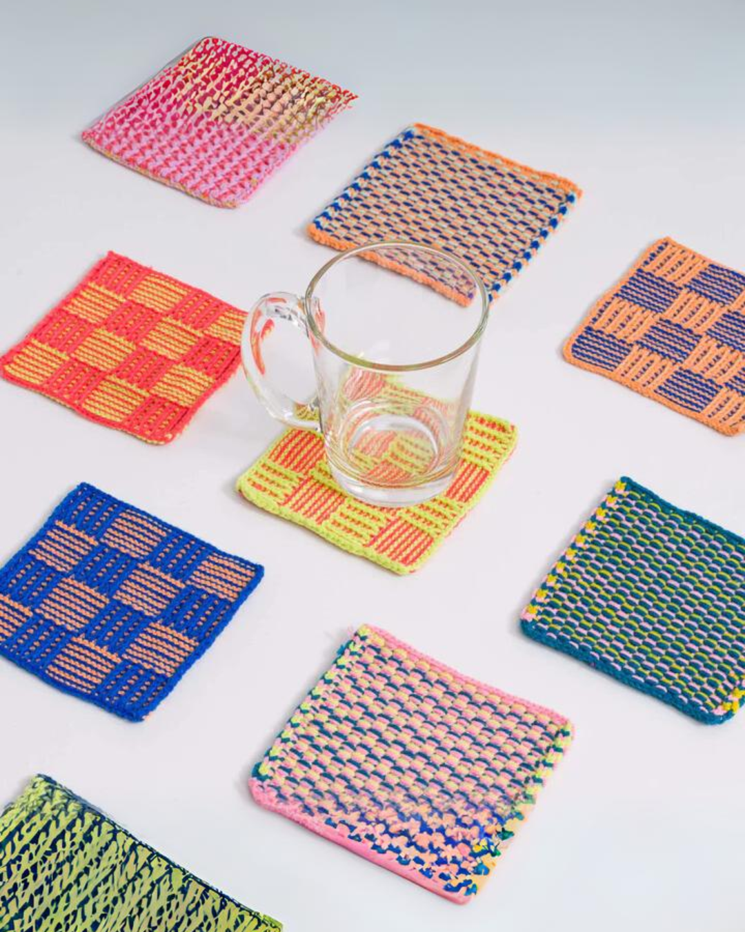 Set de Sous-verres en Tricot recyclé - Motif chevron - Nova Kutimo