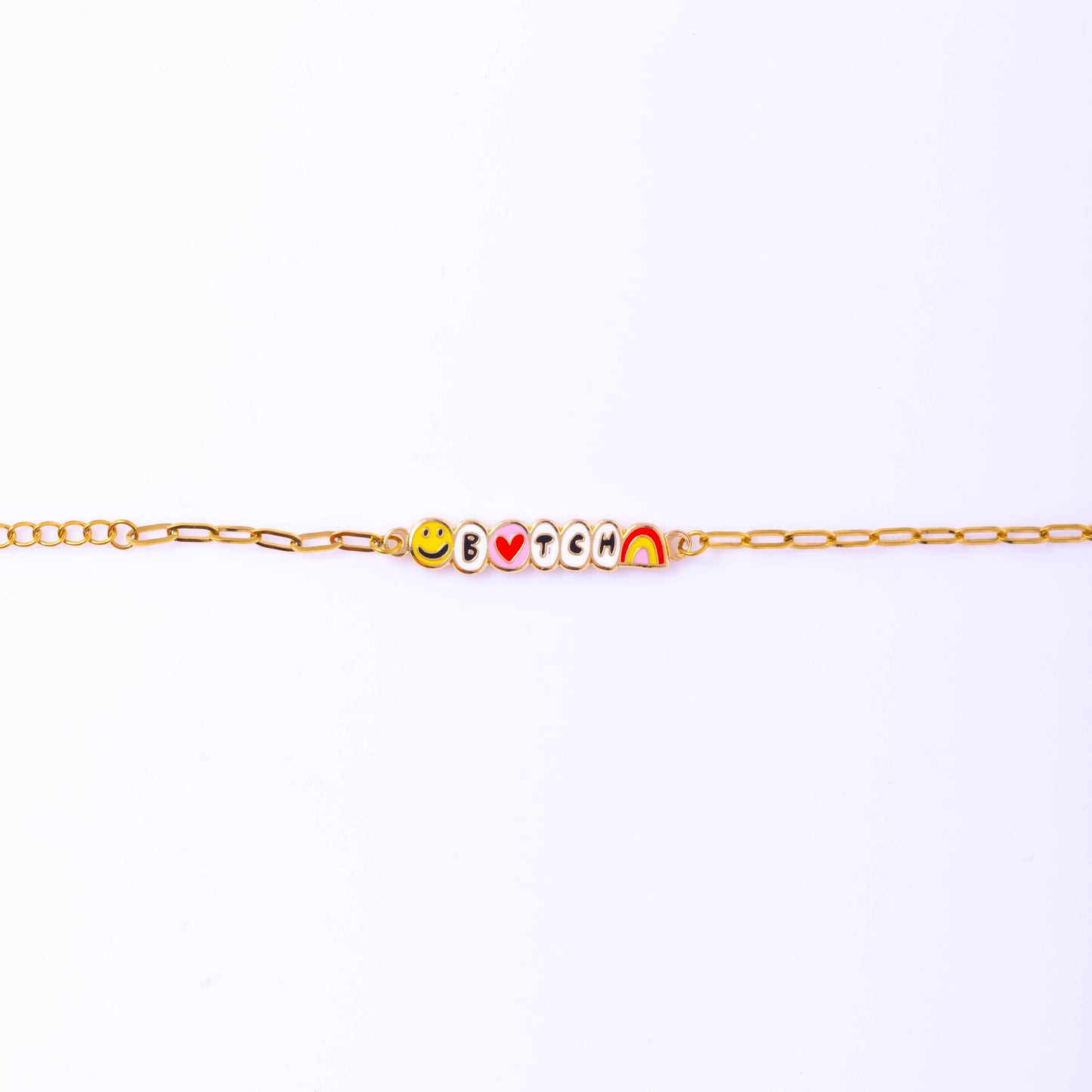 Bracelet à message "B*TCH" - Plaqué ot 18k