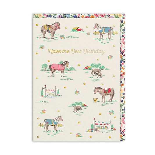 Carte anniversaire Poney