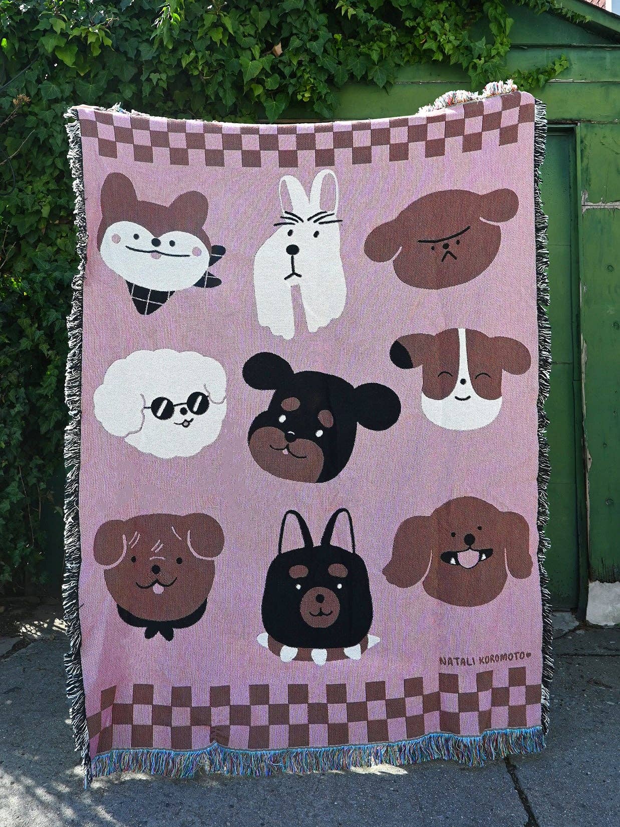 Plaid "Dogs" - illustré par Natali Koromoto