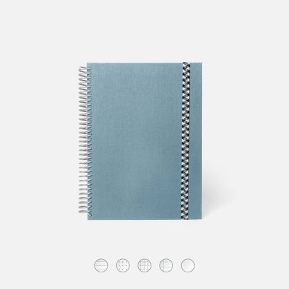 Carnet spirale A5 toilé - Papier recyclé | Bleu jean