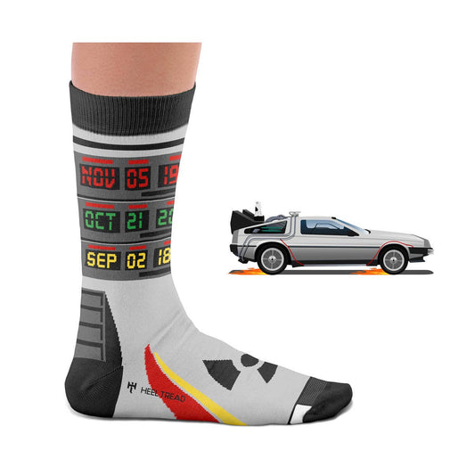 Chaussettes "DeLorean" – Voyage dans le Temps avec Socks Affair