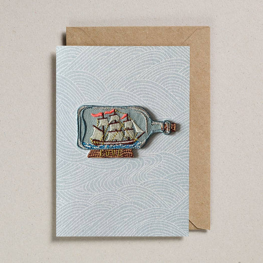 Patch Bateau en Bouteille | Carte de vœux