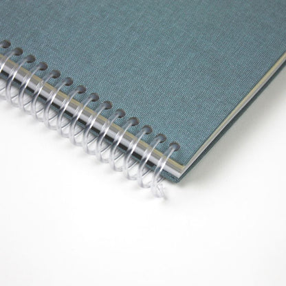 Carnet spirale A5 toilé - Papier recyclé | Bleu jean