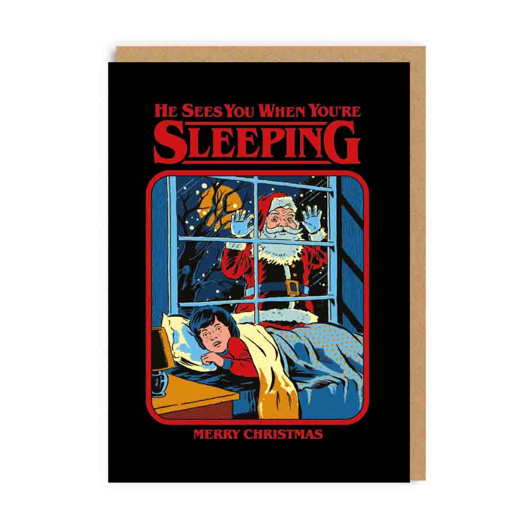 Carte de Noël A6 « He Sees You When You're Sleeping »