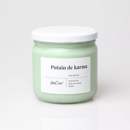 Putain de karma - Bougie + aventurine "Anti-poisse"