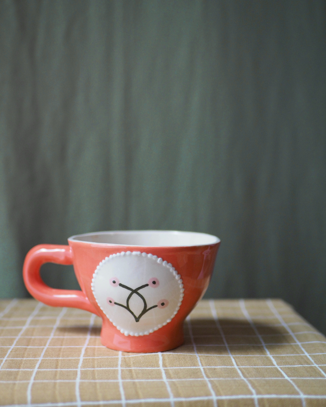 Tasse en porcelaine peinte à la main - Coquelicot